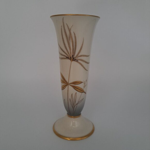 Vintage Alka Bavaria Kathalena Porcelain Vase With Gold Floral Design - Picture 6 of 12